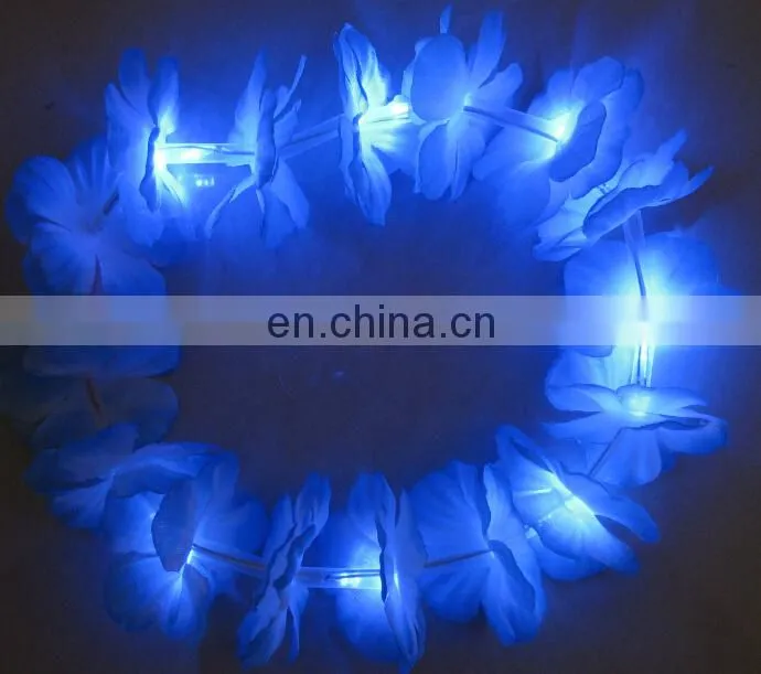 Christmas party flashing garland led light wreath hawaii led lei colored led garland