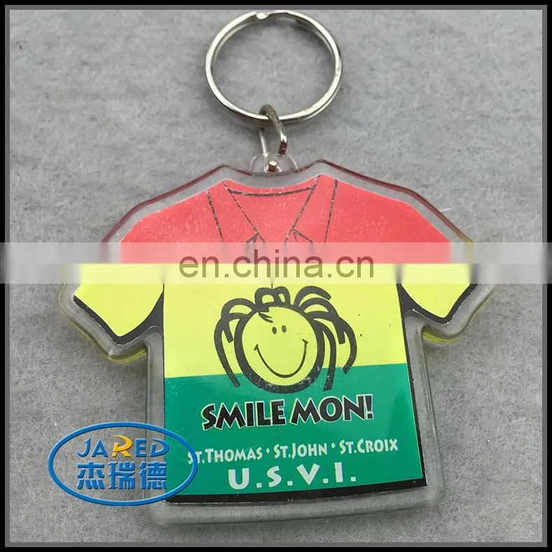 Mini Plastic T-shirt Shape Metal Keychain Pendant for Children