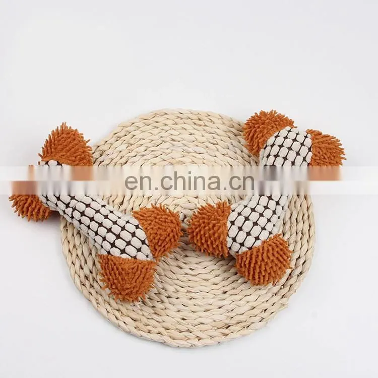 Strong resistance to bite durable chew plush dog toy bone