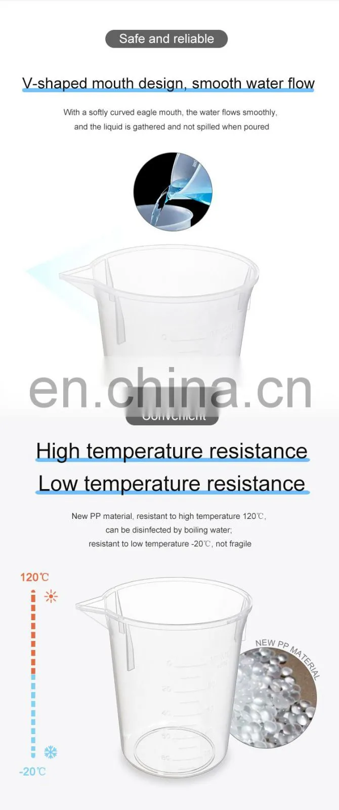 AKMLAB Graduated Chemistry Laboratory Plastic Beaker