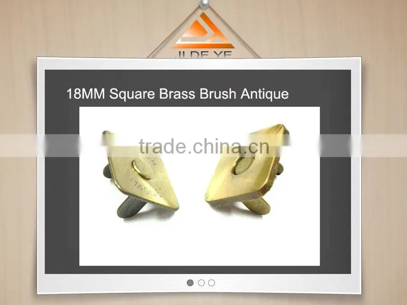 18mm Square brush antique magnetic button strongly magnet