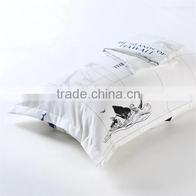 Blue and white duvet cover sets adult cartoon bedding set oecan ship pattern 3d comforter cover set