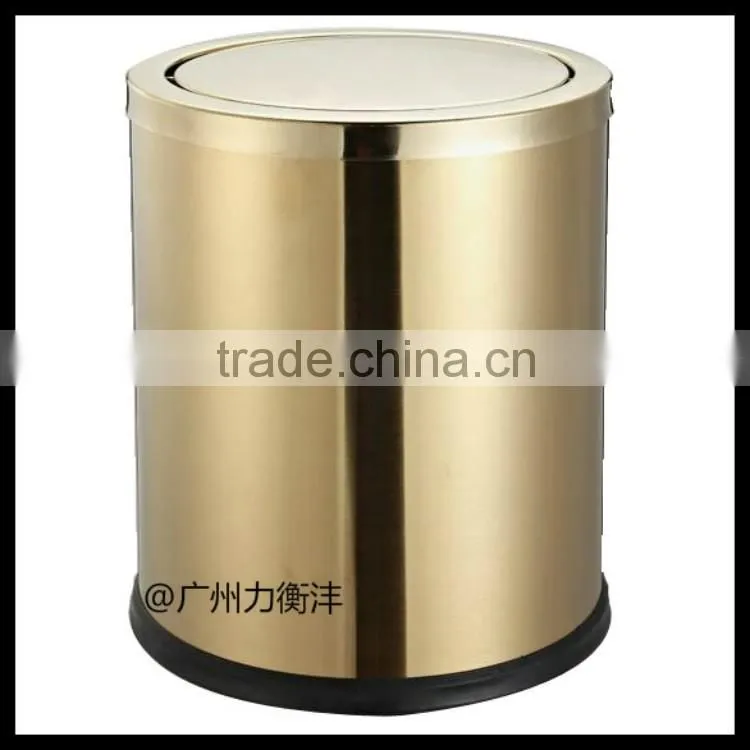 wave cover stainless steel trash can/car trash bin