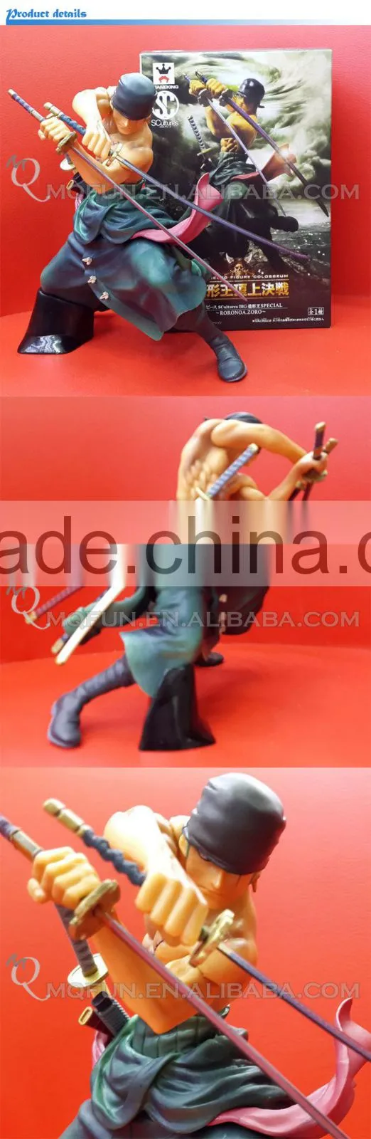 MINI QUTE 16 cm japanese anime Pirates one piece action figure zoro Solon with double sword brinquedos boys in box NO.MQ 067