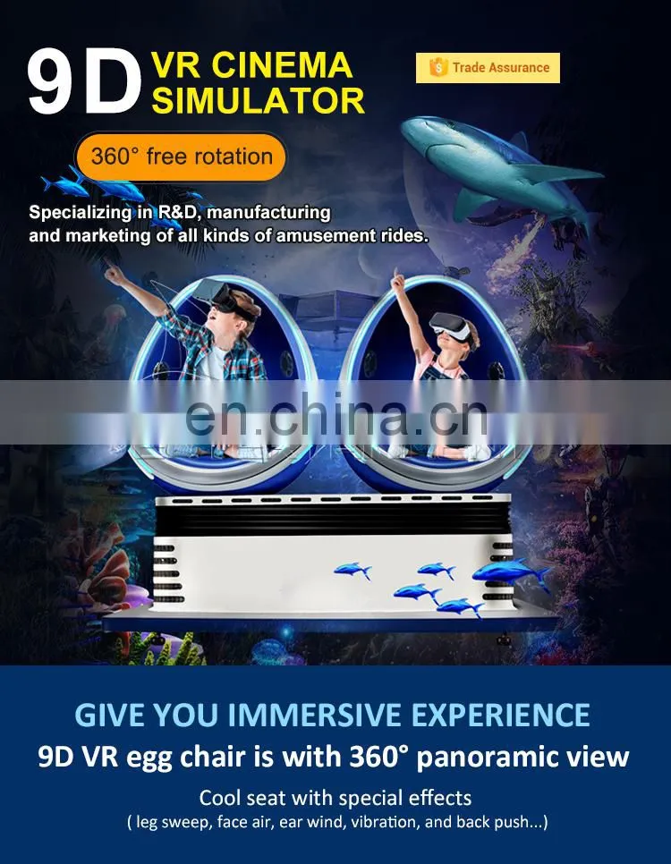 Attractive Double Seats 9D Egg VR Cinema Virtual Reality Chair Simulation Rides