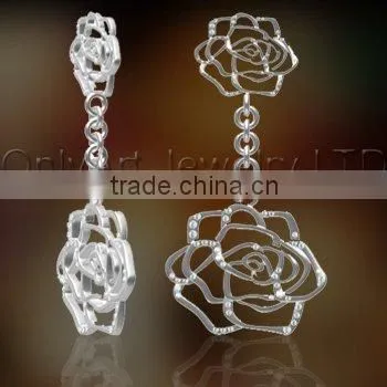 new design antique fashion silver stud earring high quality sterling silver bridal jewelry, paypal acceptable