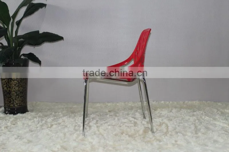 Best selling tree design plastic steel legs restaurant chairs china