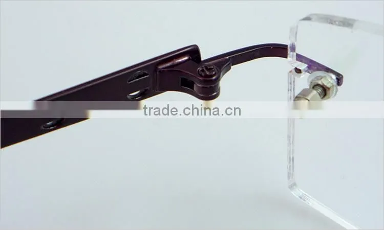 Semi-rimless half titanium wholesale high quality fashion spectacle frame for men
