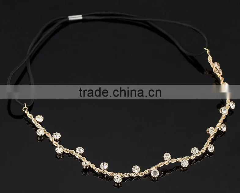 2016 hot selling fashion elegant weave elastic hairband for women
