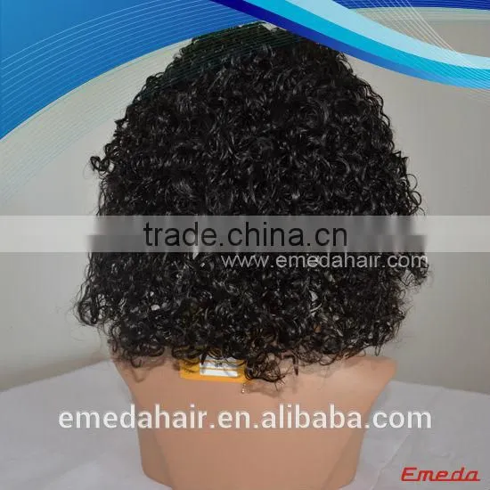 100% virgin real human hair short afro kinky lace human hair wigs for black women