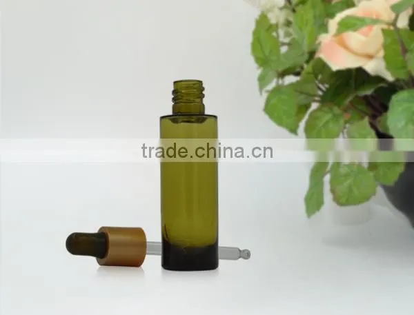 Popular 20ml 30ml Silver Collar Plastic Bottle with Silica Nipple Dropper