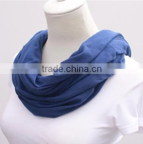 Hot Sale Woman Fashion Plain Cotton Infinity Scarf