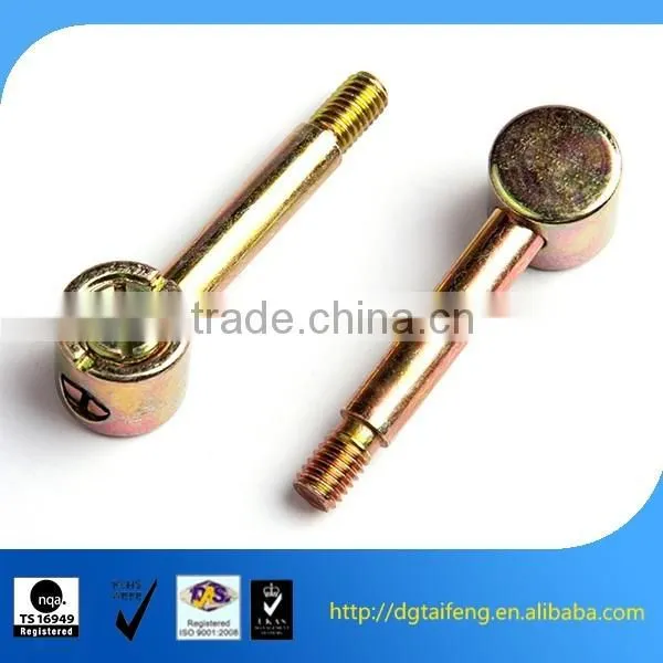 4 in 1 yellow zinc coated furniture cam lock fasteners