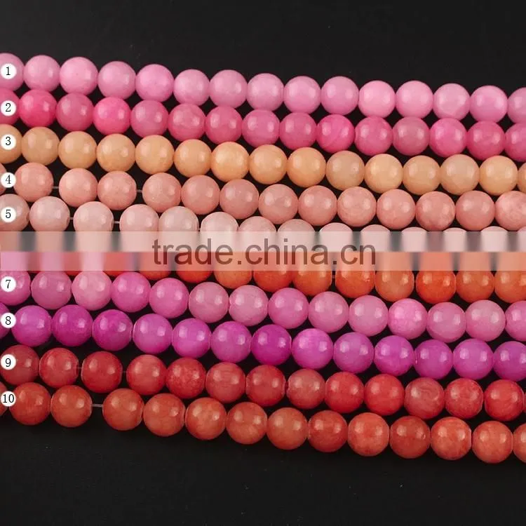 YJ1121-5 Wholesal light pink dyed jade round bead