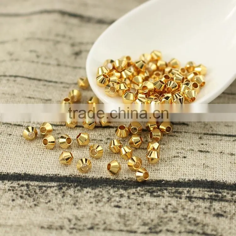 JS1230 Wholesale 4mm gold bicone spacer beads
