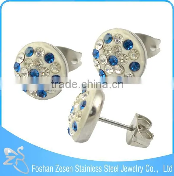 ZS20172 China wholesale earring factory , multi crystal cheap wholesale fancy stud earring