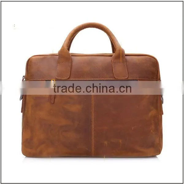Vintage top grain leather tote briefcase men genuine leather briefcase