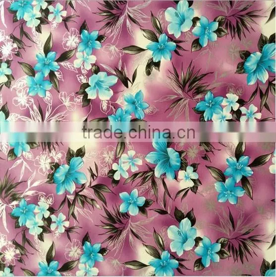 flower printed pattern synthetic leather fabric digital printed pvc leather for wholsale