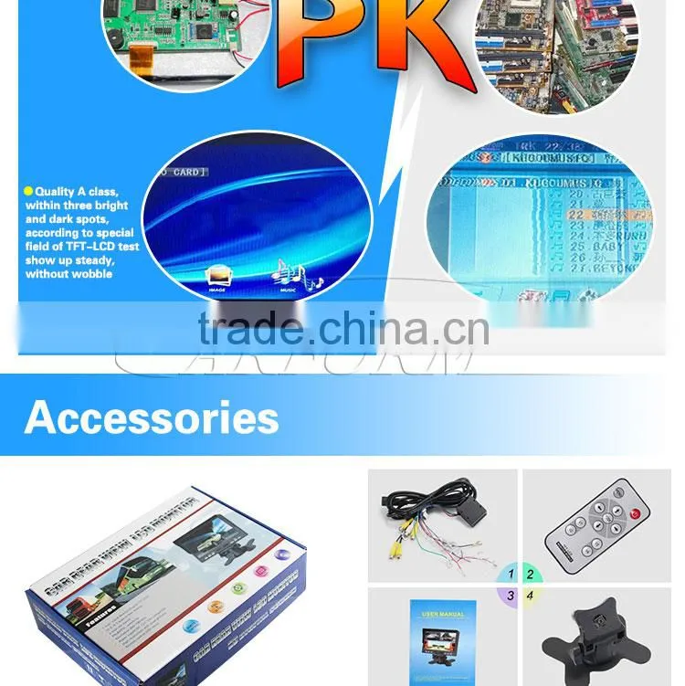 7 inch car quad monitor with 4 video input
