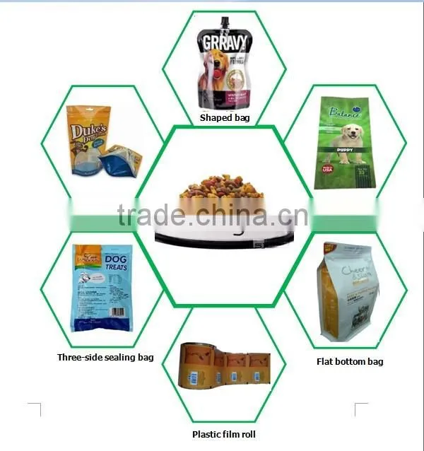 dog treats plastic packaging bag/cat food bag/eight side sealed flate bottom pet food bag