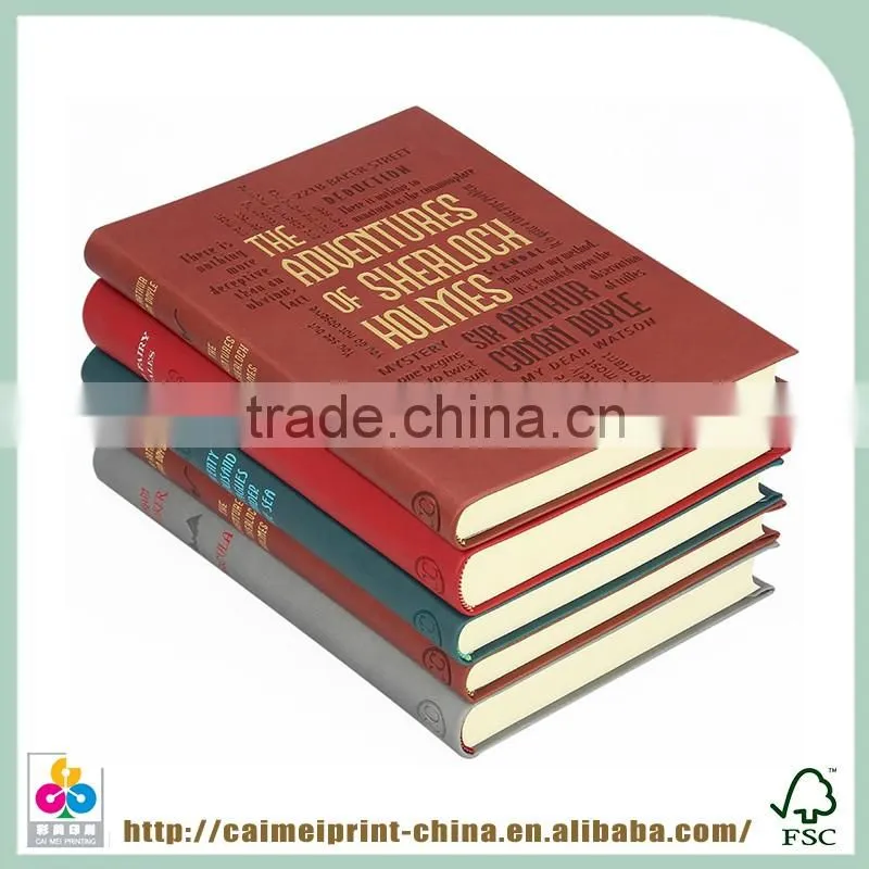 chinese high quality color book with novel handmade leather book cover