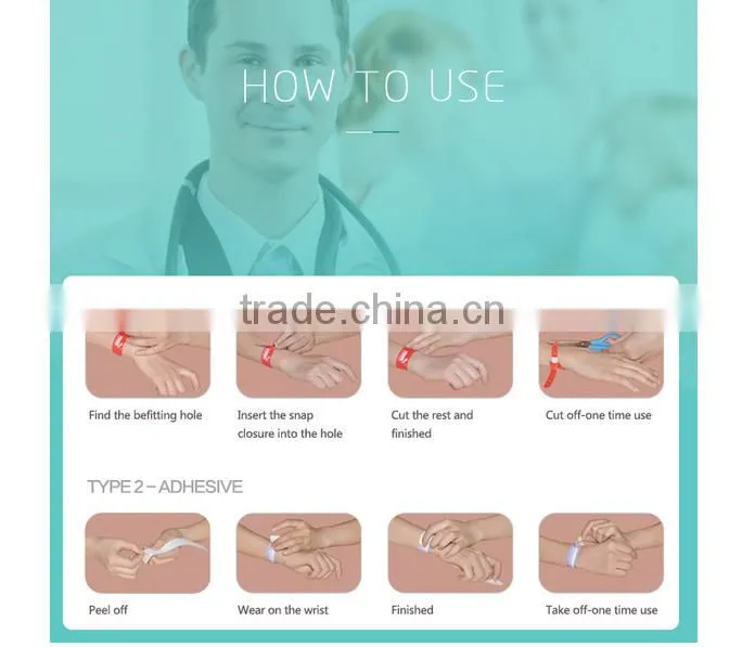 High quality baby medical hospital blank id bracelet