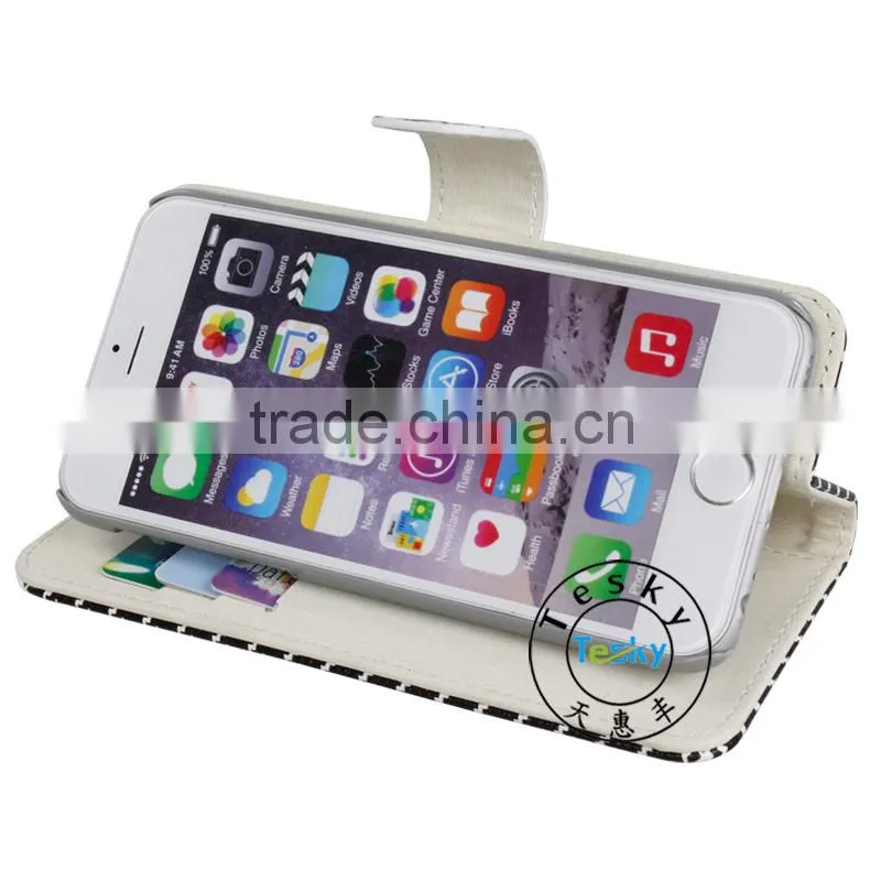newest wallet with credit card slots pu leather phone case for iphone 6