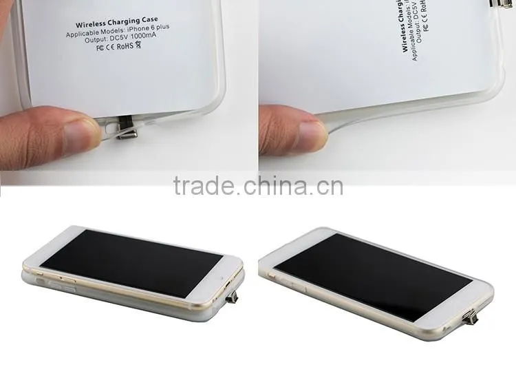 Transparent ultrathin silicon wireless charger case wireless receiver case for iphone6 6s