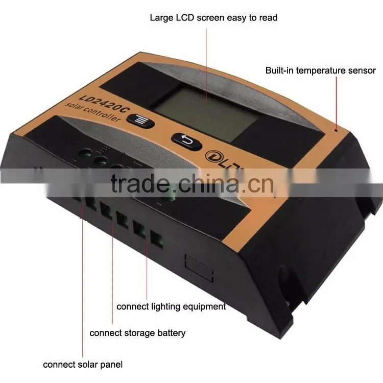 PWM 10A 12/24V auto PV solar charge controller with LCD screen