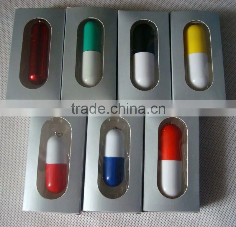 plastic colors pill 2GB usb flash disk gift