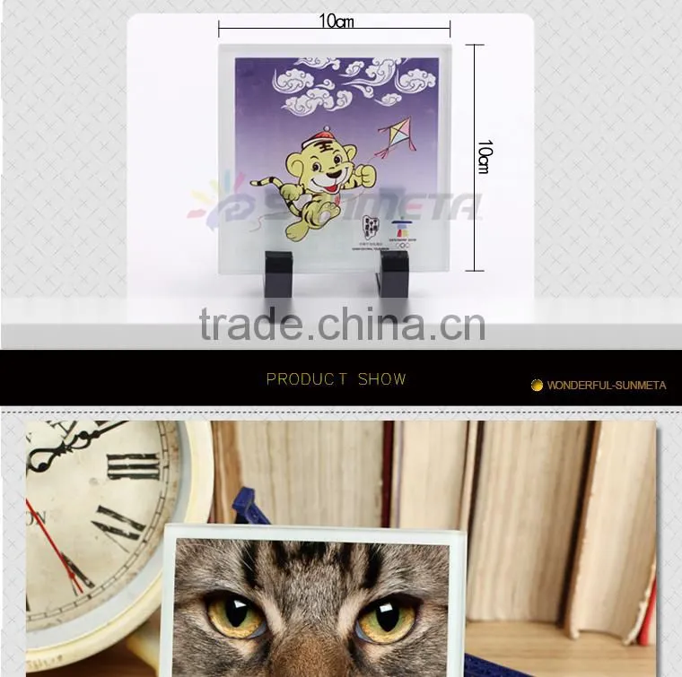 Sunmeta factory directly blank sublimation Square glass coaster BL-17A