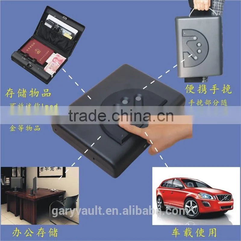 Wholesale- MS500 Micro Vault biometric fingerprint hand gun safe with key