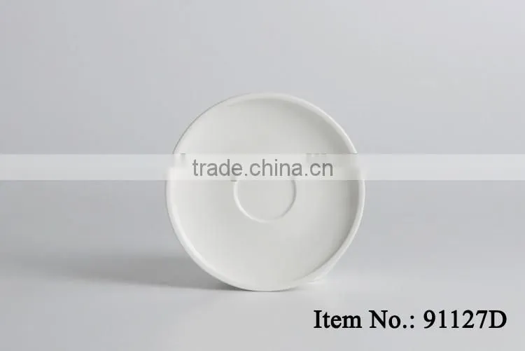 white durable ceramic rimmed espresso cup with saucer