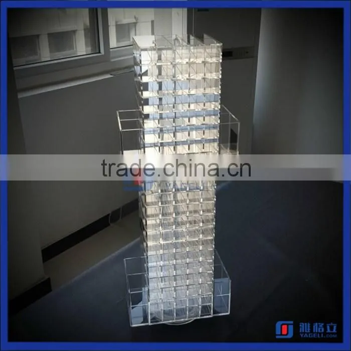 Yageli Since 1999 China Manufacturer Different Styles Rotating Acrylic Lipstick Holder Spinning Lipstick Tower
