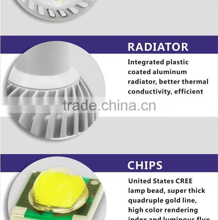 LED spotlight SMD5630 5W AC85-265V GU10 led spotlight spot bulb 2700K-6500K