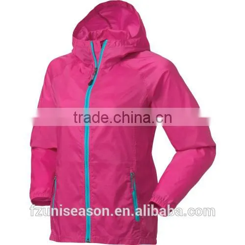 Waterproof nylon lightweight foldable windbreaker