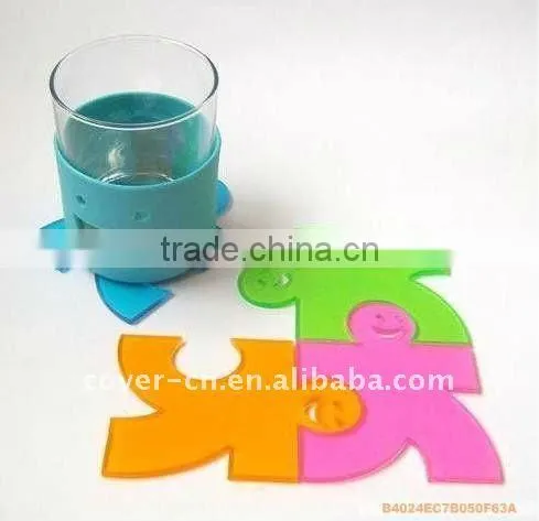 music customized pvc tea cup coaster for decoration