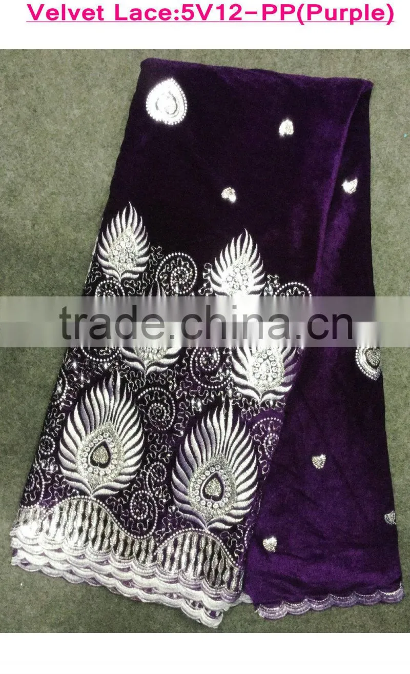 high quality African Velvet lace fabric for party dresses
