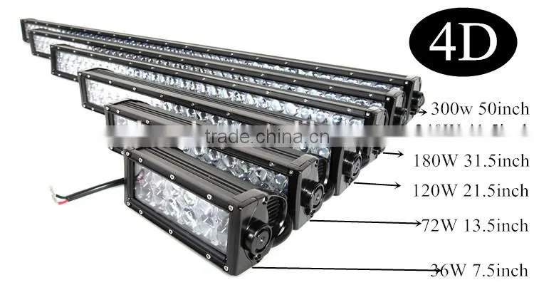 4D 288W 240W 180W 120W 72W 36W high power Led light bar for ATV, UTV/OFF ROAD / MINING