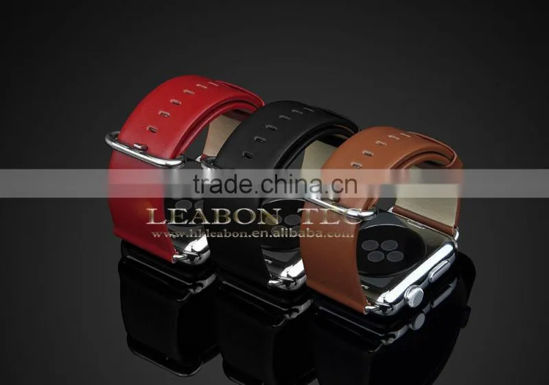 For apple watch band, Genuine leather watch band strap with adapter adjustor