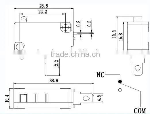 KW01 SNAP action micro switch IP40