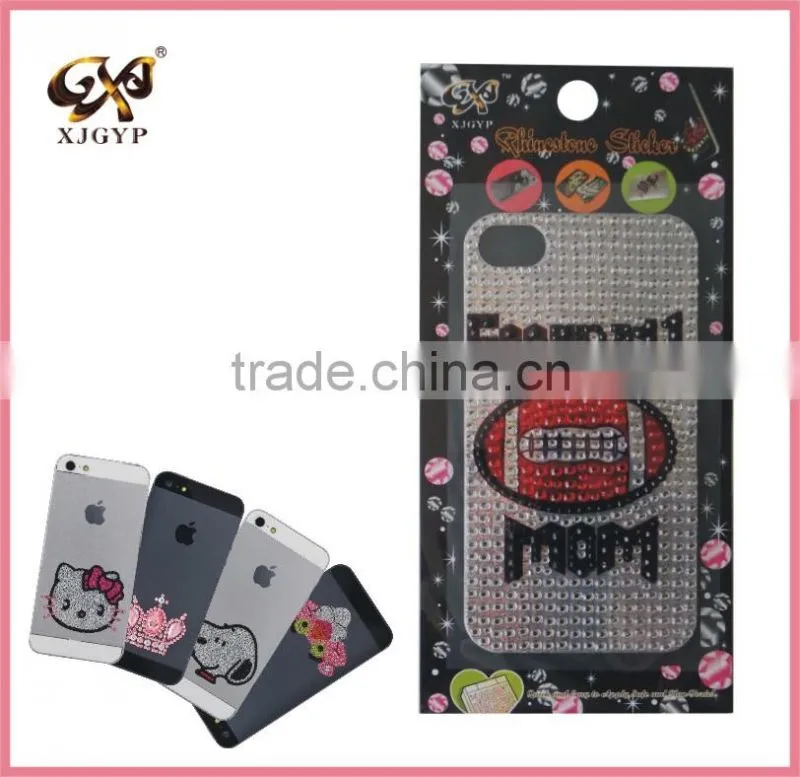 adhesive glitter sticker/phone back sticker/custom glitter sticker