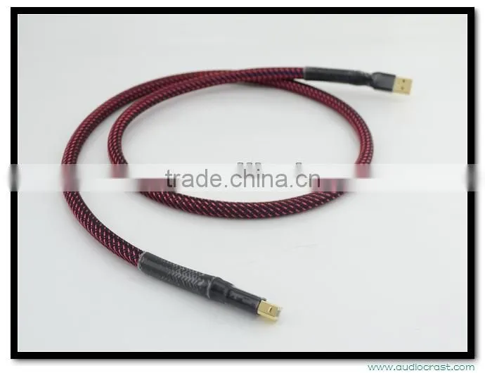 Hi End Audio Grade Silver Plated USB A to B USB cable with Gold Plated USB Plug