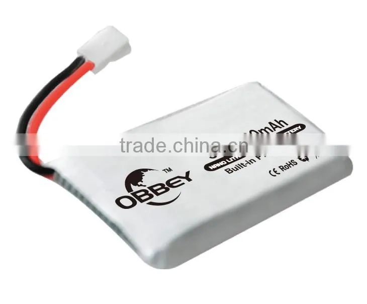 1S1P 3.7v 380mAh lithium polymer battery for RC drones