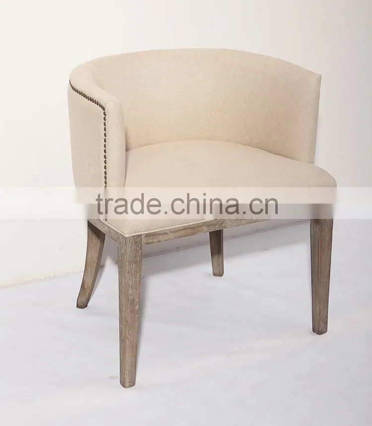 American Wooden Upholstered Armchair