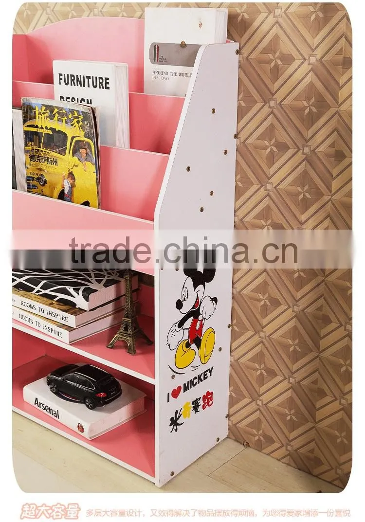 Wooden library bookshelf Children bookcase kids home furniture decorative shelf