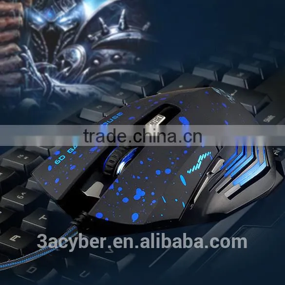 USB Change 6 Buttons 2000 DPI Optical Gaming Mouse