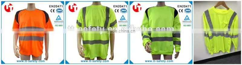 yellow reflective bird eye fabric high visibility long sleeve polo shirts