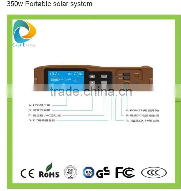 300W solar power system for home use/good solar power generator/New portable solar