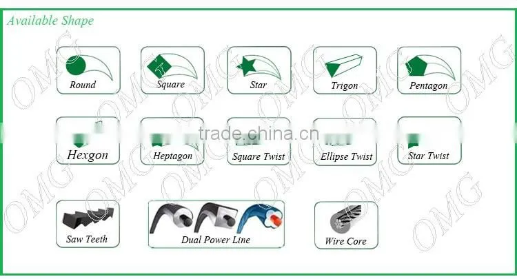 Star Shape Nylon Trimmer Line Grass Trimmer Nylon Line